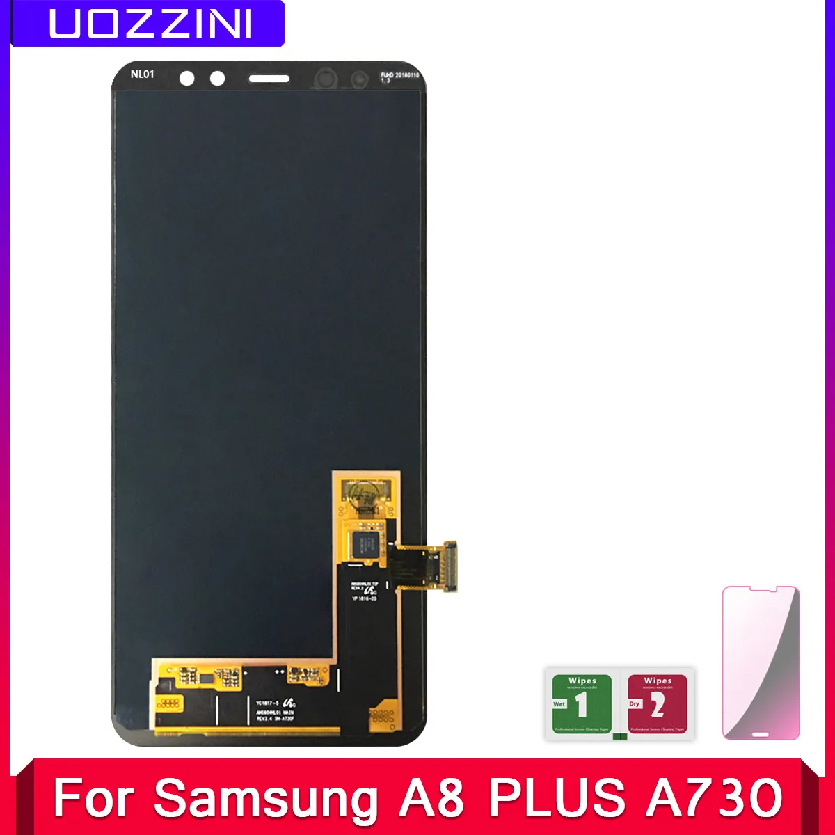 

2 Pcs Super AMOLED Lcds for SAMSUNG Galaxy A8 Plus 2018 A730 100% Tested Working LCD Display Touch Digitizer Replacement