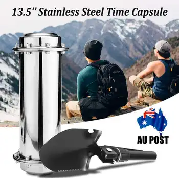 

13.5inch/34cm Waterproof Time Capsule 304 Stainless Steel Anti-Corrosion Seal Bottle Memory Container Buried Storage Future Gift