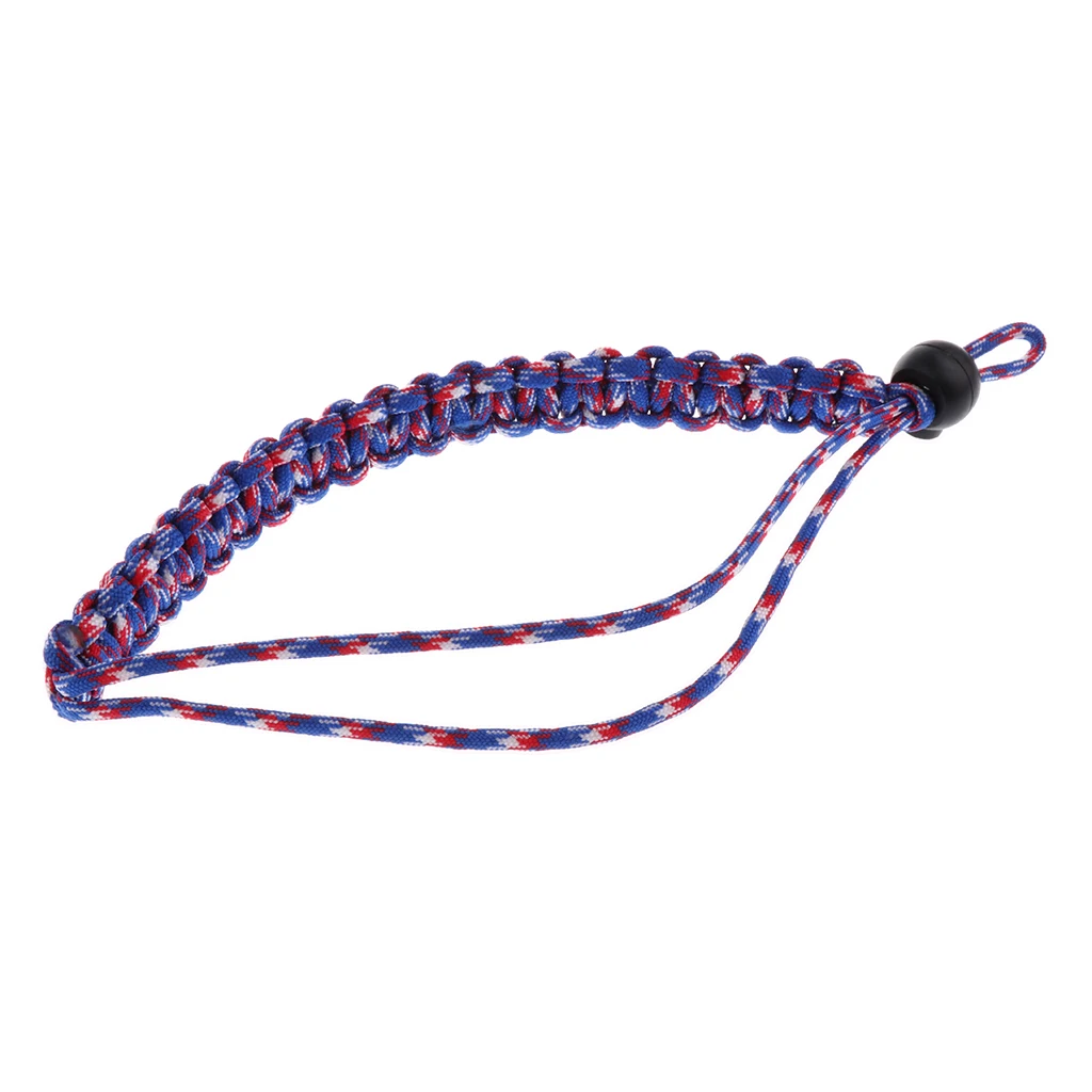 Red Blue White Регулируемый ремень на запястье для камеры/браслет Открытый аварийный выживания плетеный Паракорд - Цвет: Red Blue White
