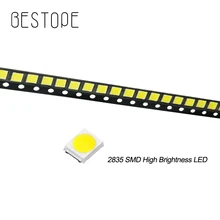 200 шт 500 шт 2835 SMD ультра яркая теплая белая COB 0,5 W 3,0-3,6 V 150mA 45-50LM яркая лампа бусины белый светоизлучающий диод
