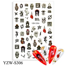 

3D Black Sketch Art Nail Stickers Blood For Nails Abstract Sketch Adhesive Nail Stickers Portrait New Nail Decals Nail DIY