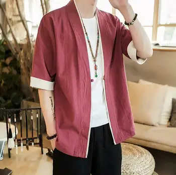 

The New Men's Five-point Sleeve Tang Suit Summer Oversize Chinese Style Tops