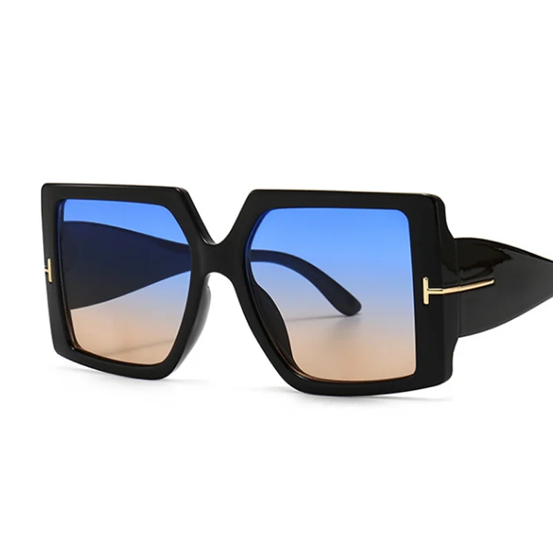  - Luxury Square Sunglasses Woman Man Retro Brand Designer Plastic Frame Oversized Sun Glasses Female Grandient Shades Oculos