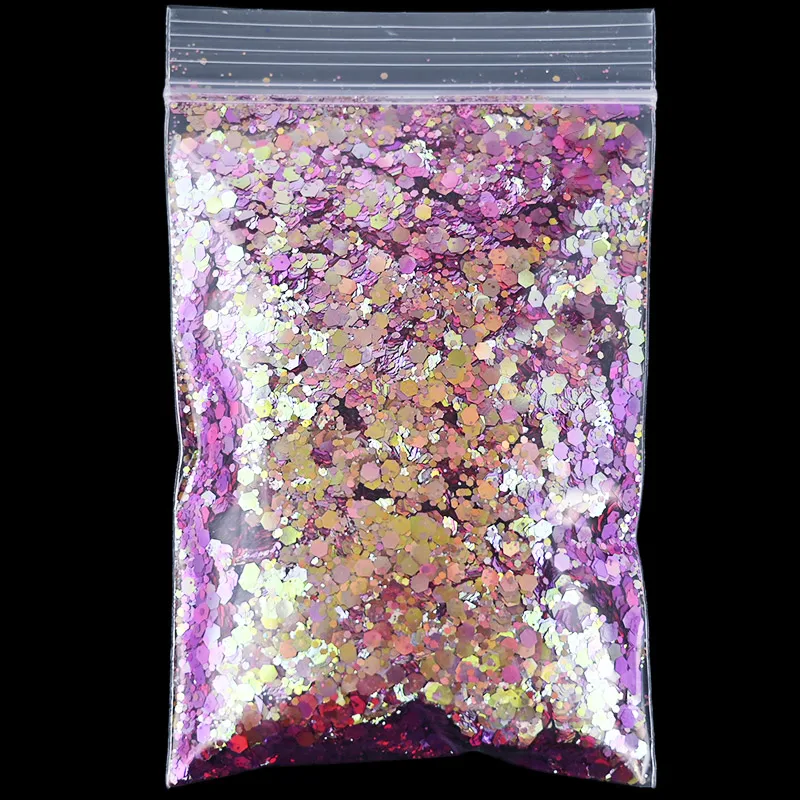 50G Chameleon Kleur Shift Chunky Glitter Mixes Nair Art Slime Pailletten Chameleon Kleur Verschuiven Glitter Ultra Craft Glitters