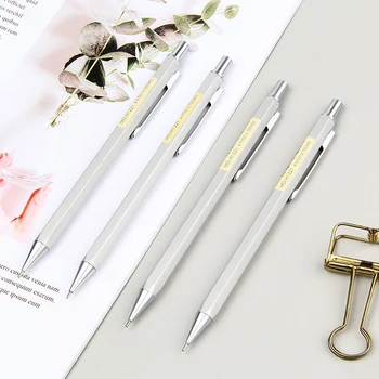 

Metal Mechanical Pencil 2B 0.5~0.7mm High Quality Silver Hexagon Holder Automatic pencil For Writing Painting Office Supplies