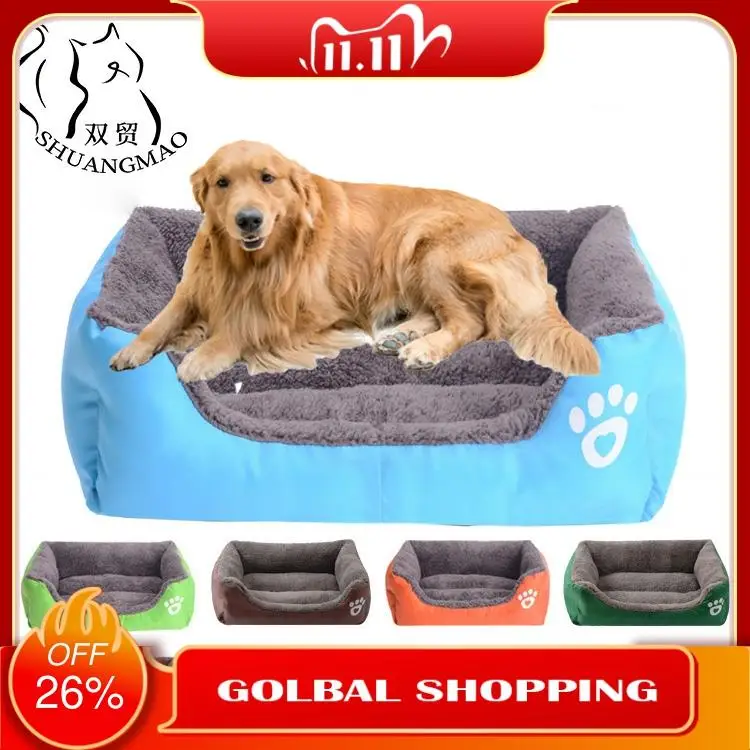 

SHUANGMAO Pet Sofa Dog Beds Indoor Small Medium Large Soft Fleece Warm Cat Bed Waterproof Bottom Kennel Mat Blanket Pet Products