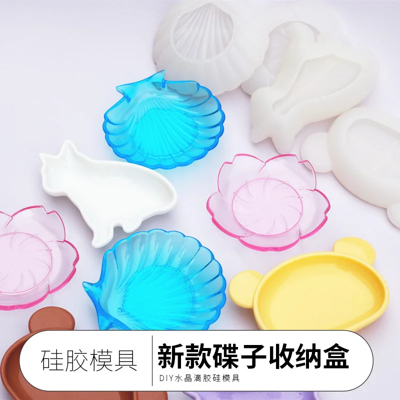 

New Ocean Wind Shell Bear Storage Dish Silicone Mold Soap Storage Epoxy UV Resin Molds for DIY Jewelry Making Handcraft
