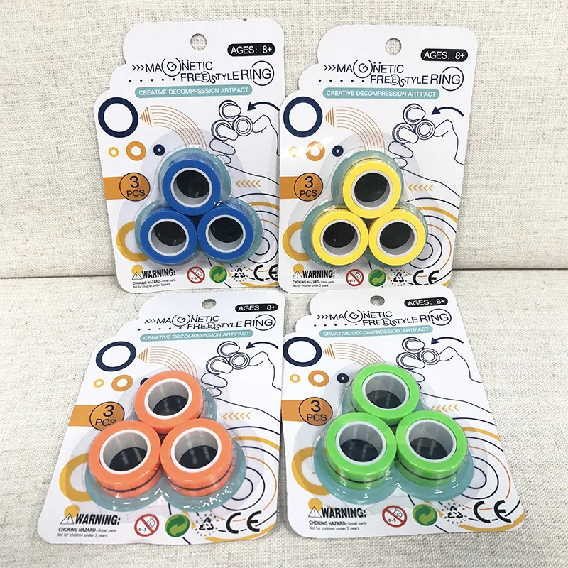 

FinGears Magnetic Rings Anti-stress FinGears Magnetic Rings For Autism ADHD Anxiety Relief Focus Kids Decompression Fidget Toys