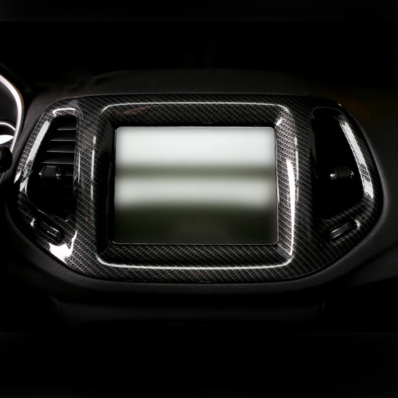 Для Jeep Compass Передняя навигационная коробка рамка крышка интерьера экран Украшение планки автомобиля-Стайлинг Аксессуары для интерьера