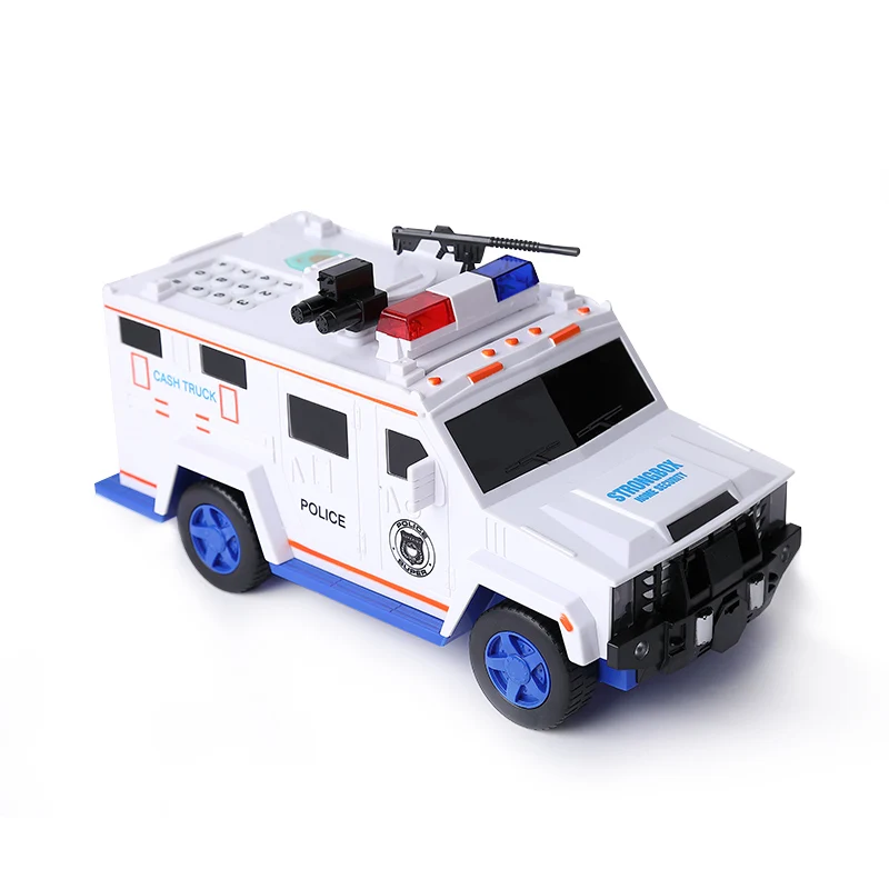 2021 New Humvee Bank Note Transport Car Piggy Bank Fingerprint Unlock Creative Story Music Automatic Roll Money Piggy Bank