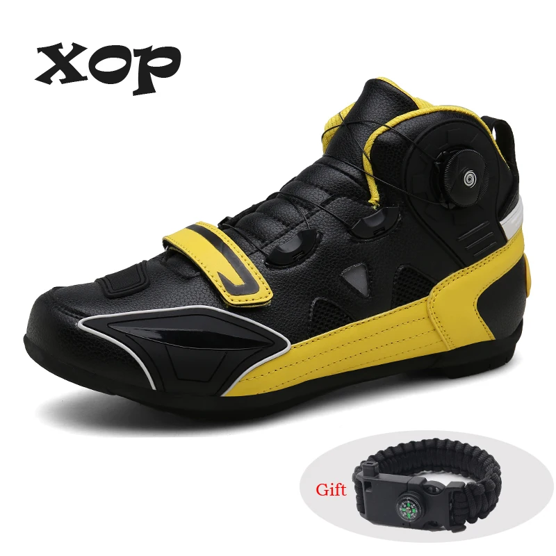 

NEW Motorcycle Short boots Microfiber Leather Probiker Racing Ankle Riding shoes Motocross Boats Non-Slip Shoes motorcycle Boots