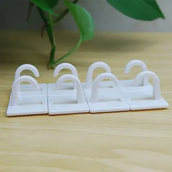 

8pcs/set White Self Adhesive Plastic Square Hook Small Wall Mount Hanger Holder Hook for Home Kitchen Bathroom Drop Shipping