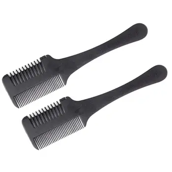 

2pcs Hair Cutter Comb Double Edge Hair Razor Trimmer Blades Thinning Comb DIY Styling Salon Comb Barber Tools