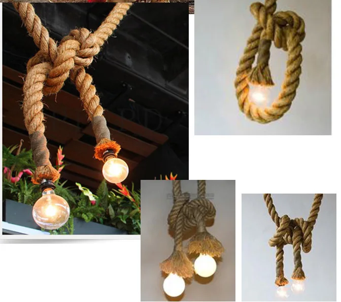 

Creative Pendant Light Loft Personality Industrial Lamp Fashion Single Head Modern Country Vintage Style Lamp Rope industrial