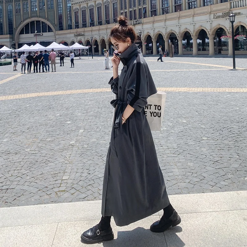 Women's trench coat 2020 autumn stitching contrast