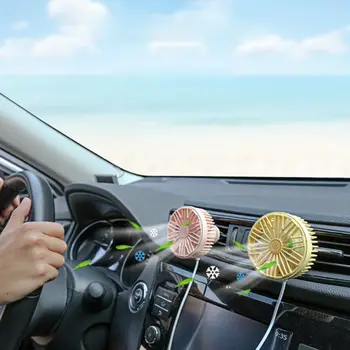 

360 Degree Rotatable Cooling Air Fan 3 Speed Car Air Vent Mount USB Cooler Fan for Car SUV Truck Vehicles with LED Light