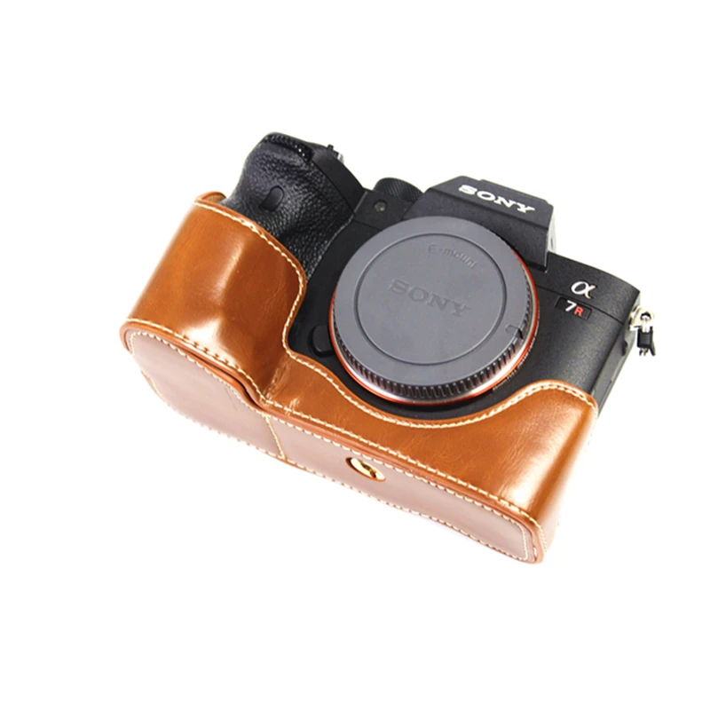 brown Чехол из искусственной кожи для sony a7r m4 a74 Digital SLR A7r4 A7rM4 A74 камера коричневый/черный/кофейный - Цвет: brown