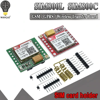 

WAVGAT Smallest SIM800L SIM800C GPRS GSM Module MicroSIM Card Core BOard Quad-band TTL Serial Port