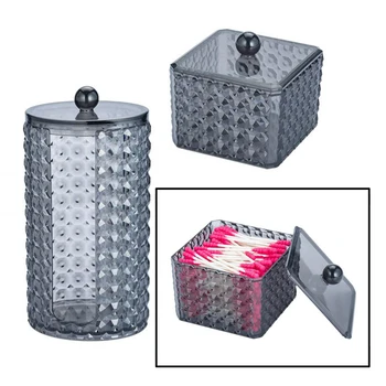 

Clear Acrylic Cotton Pads Ear Bud Holder Dispenser Cosmetics Organiser Storage Container Clear Tip Cottonswab Cutip Glass Tips