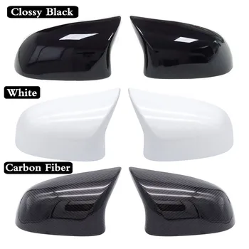 

2Pcs Fit For BMW 2014-2018 F15 X5 & F16 X6 F26 X4 F25 X3 Glossy Balck Cover Auto Rearview Mirror Cap Covers Blind Spot Mirror