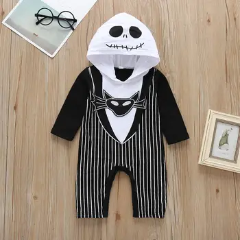 

PatPat 2020 New Autumn and Winter Baby Skeleton Halloween Striped Jumpsuits Baby Toddler Boy One Pieces Jumpsuits