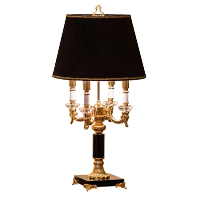 European style living room table lamp black white bedside lights height 78cm - Цвет абажура: black