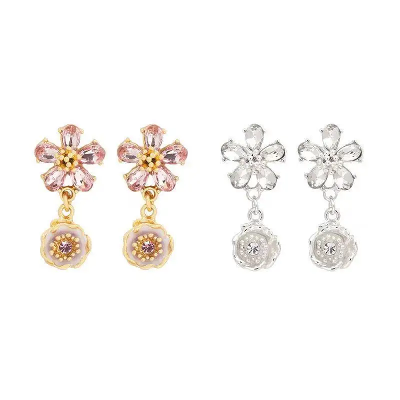 

2020 Autumn Winter Handmade Enamel Glaze Flower Womens Wedding Stud Earring Jewelry For Party
