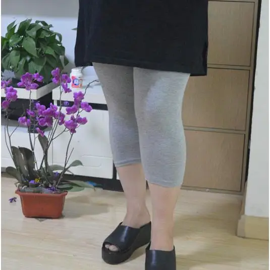 Женские брюки сексуальные женские негабаритные 3XL 4XL 5XL фитнес модельные Леггинсы эластичные Высокая талия обтягивающие укороченные брюки J267