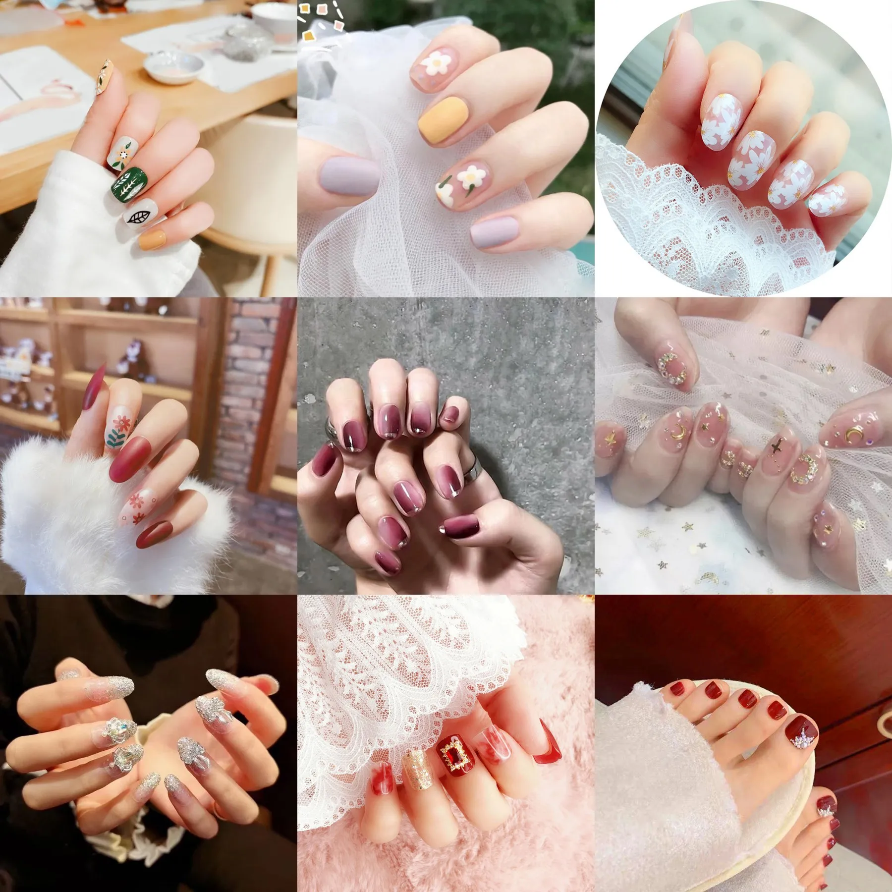 Короткие искусственные наклейки для ногтей 24 шт.|Накладные ногти| |