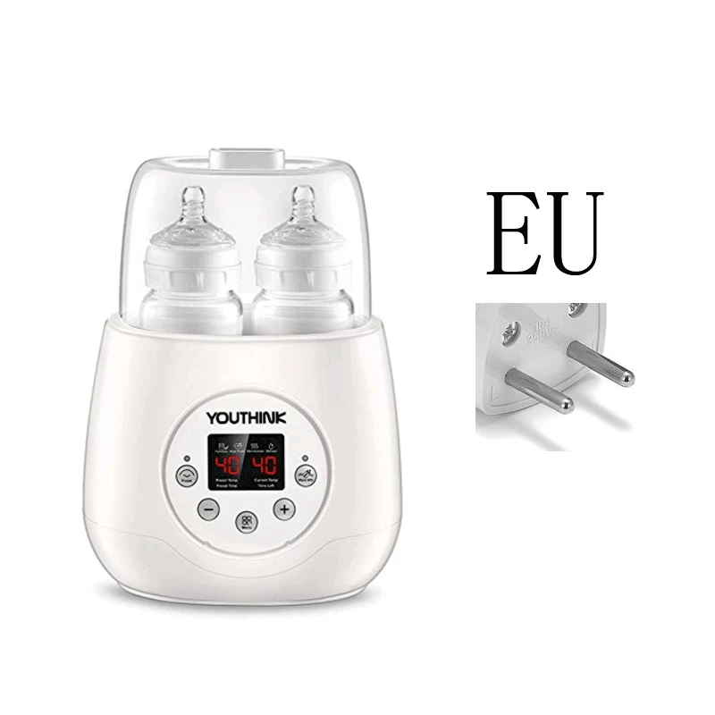Button 220-240v Двойной стерилизатор бутылки подогреватель молока 5 в 1 Универсальный нагреватель для грудного молока кормления детского питания интеллектуальная термостатическая система - Цвет: Button 220-240v
