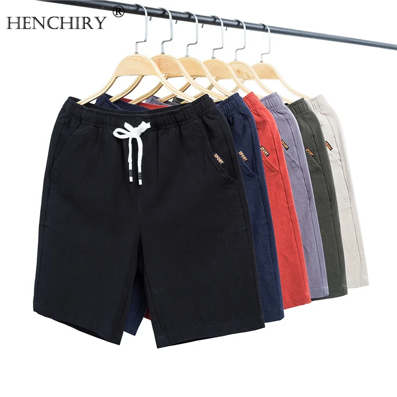 HENCHIRY-Summer-New-Men-s-Cotton-Beach-Shorts-Five-point-Pants-Color ...