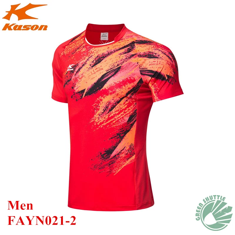 Новое поступление, дышащие футболки для бадминтона, быстросохнущие футболки для любителей бадминтона, одежда для улицы, спортивные костюмы, FAYN021 - Цвет: Men FAYN021-2