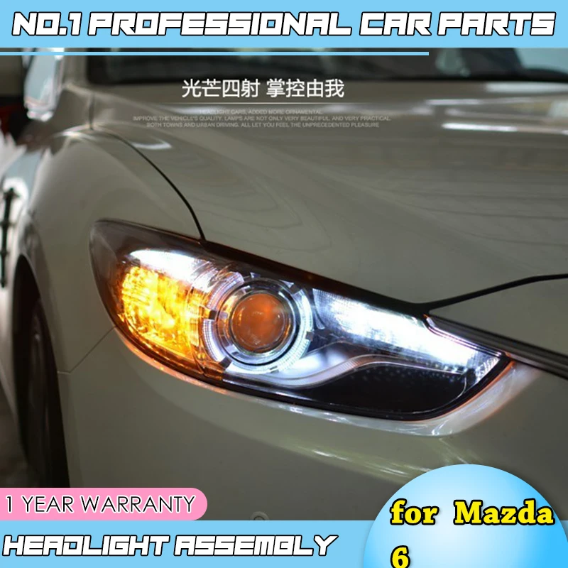 Автомобильный Стайлинг для Mazda 6 фары Новинка мазда6 Atenza светодиодный фары оригинальные DRL Биксеноновые линзы Высокий Низкий Луч парковки
