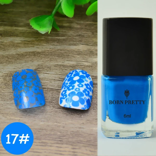 6ml 17 BORN PRETTY, яркие цвета, лак для ногтей, тиснение, черный, сладкий стиль, штамп для ногтей, пластина, лак для печати изображений, маникюрный лак, 15 мл, 6 мл - Цвет: 6ml 17