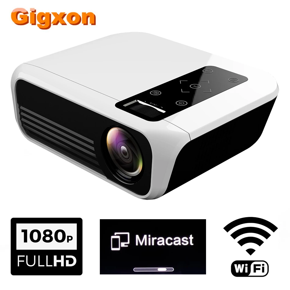 Gigxon NIC 1920x1080 FHD проектор домашний кинотеатр с 5G wifi 3000 прожектор lumen Miracast для iPhone