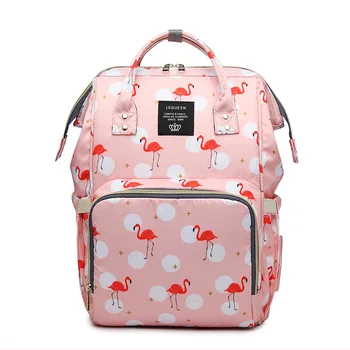 

Lequeen Mummy Backpack flamingo print Multifunctional Baby Diaper Backpack Mommy Travel Bags Nappy Maternity Backpacks LPB32