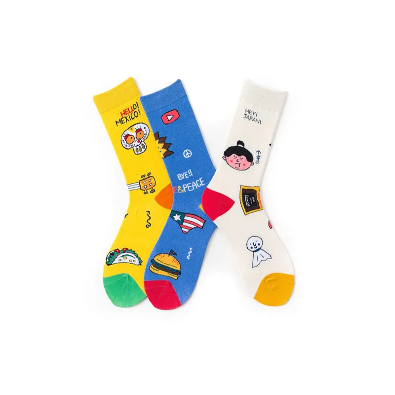 KingDeng Женщина Sheer Funny Art Хлопок Эстетические Носки Роскошная Женщина Дизайнер Мультфильм Корейский Стиль Носки Calcetines Fashion