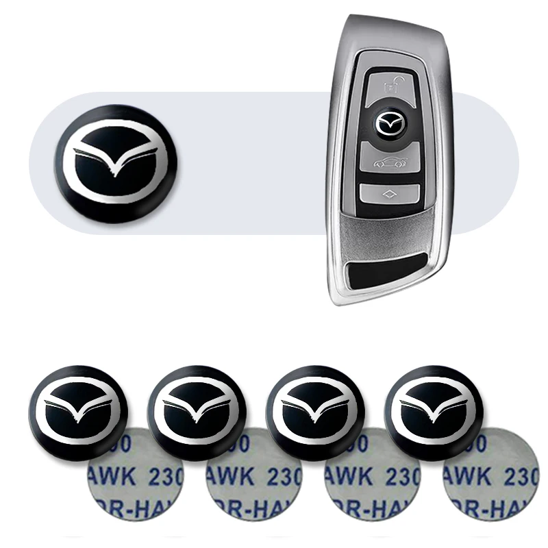 

10pcs 14mm Car Embelm Remote Control Key Badge Sticker Key Decal for Mazda 5 6 323 626 RX8 7 MX3 MX5 Atenza Axela Car Accessorie