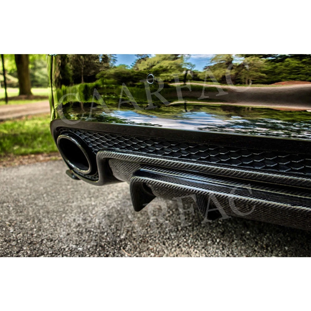 For RS5 Carbon Fiber Rear Bumper lip Diffuser Spoiler for Audi A5 RS5 2012- Fins Shark Style Skid Plate Car Bumper Guard
