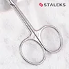 STALEKS Stainless Steel Dead Skin Scissors Russian Style Bending Eyebrow Scissors Zebra Pattern Exfoliating Nail Tools SX-20/1z 4