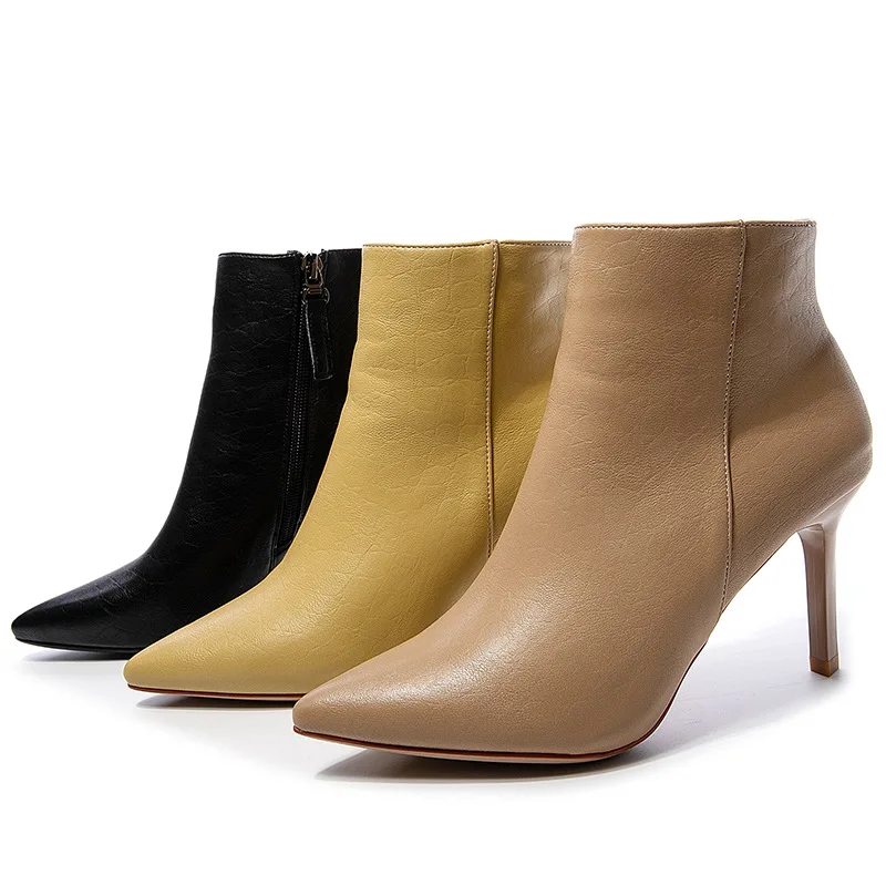 

Fashionable Wild Martin Boots 2019 New Wild High-heeled Short Boots Women's Thin-heeled Pointed Women's Boots