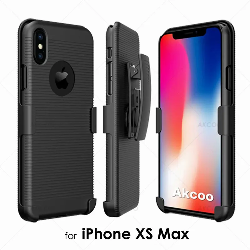 Комбинированный чехол Akcoo для iPhone 11 Pro, чехол-кобура со встроенной подставкой и поворотным зажимом для ремня для iPhone 56s 7 8 Plus XR XS Max capa - Цвет: for iPhone XS Max