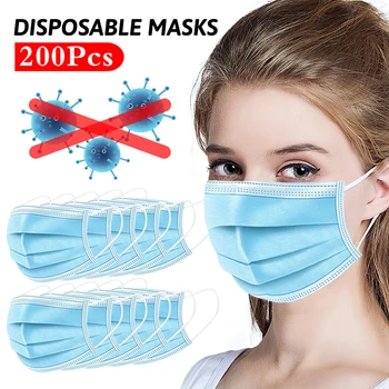 

50 Disposable Masks Three-layer Protective Thickening Adult Men And Women Nose And Nose Mask Dust-proof Breathable Haze Droplets