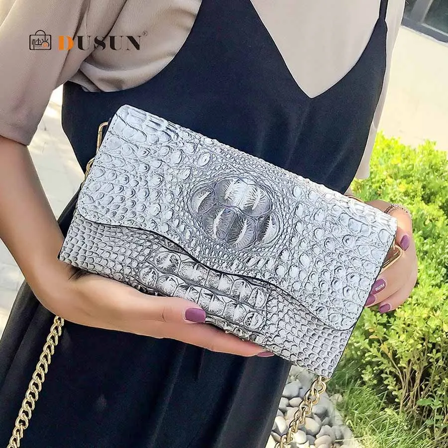 

Retro Crocodile Pattern Women's Shoulder Bags Brand Designer Lady Crossbody Bags High Quality Alligator Luxury Solid Pu Handbag