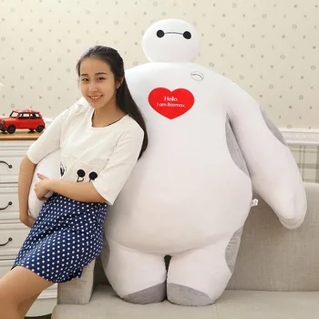 

[ Funny ] Large size 60cm~180cm love Big Hero 6 super loving heart Baymax stuffed Plush toy Full fill doll model kids baby gift