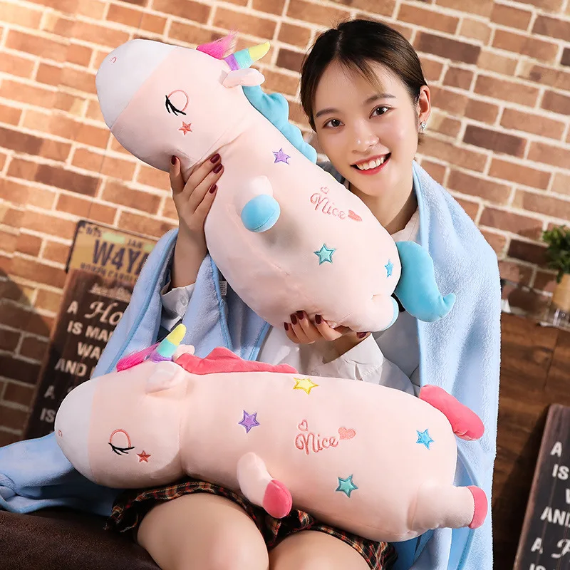 

Cartoon Unicorn Plush Toy Doll-in-Airable Blanket Pillow Office Nap Pillow Sofa Cushion Women's