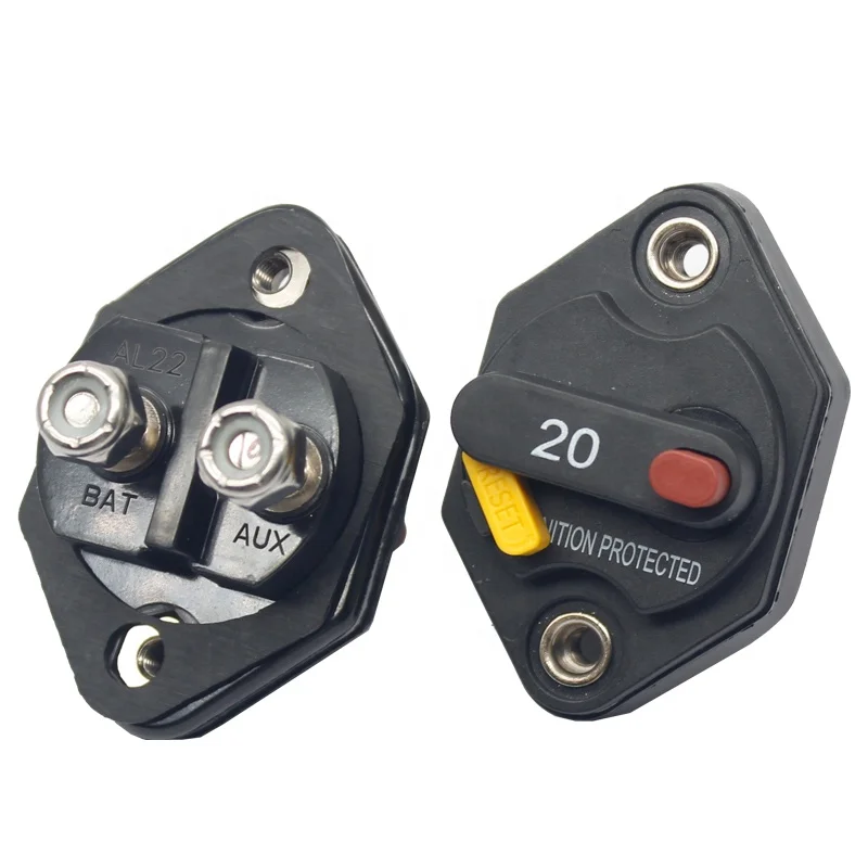 12V-32V DC 10A 15A 20A 30A 40A 50A IP67 Waterproof Circuit Breaker Blow Reset Fuse Switch Inverter For Car Audio Marine