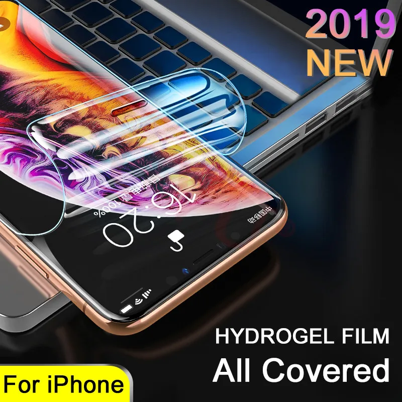 2019 новая Гидрогелевая пленка с полным покрытием для iphone 11 PRO MAX 6 7 8 Plus Защитная