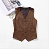 Men's Suit Vest Suede Western Denim Waistcoat Steampunk V-neck Single Breasted жилетка мужская 2