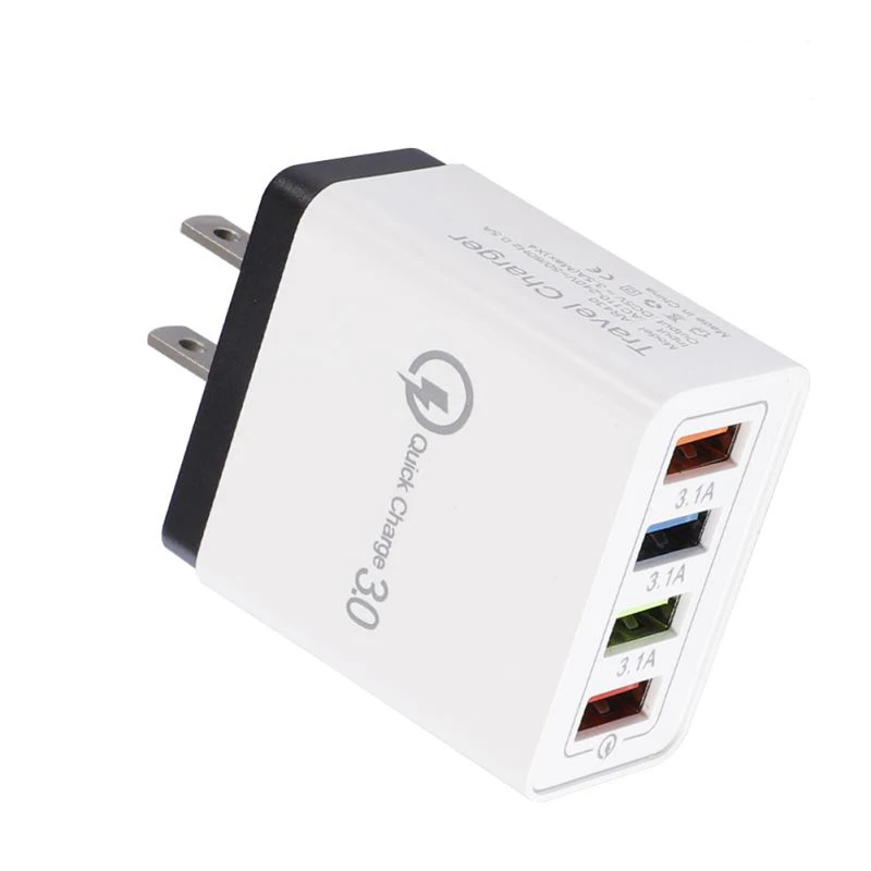 QC3.0 Быстрая зарядка 4 порта USB зарядное устройство Быстрая зарядка портативное дорожное настенное зарядное устройство EU/US стандартный блок питания